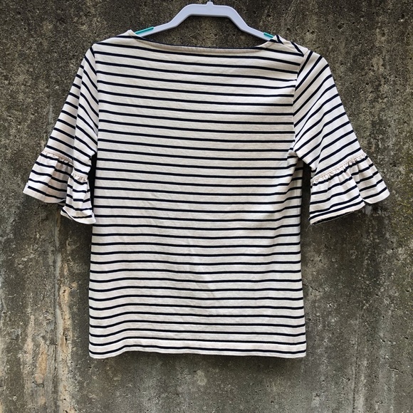 J. Crew Ruffle Sleeve Striped Top - Picture 7 of 8